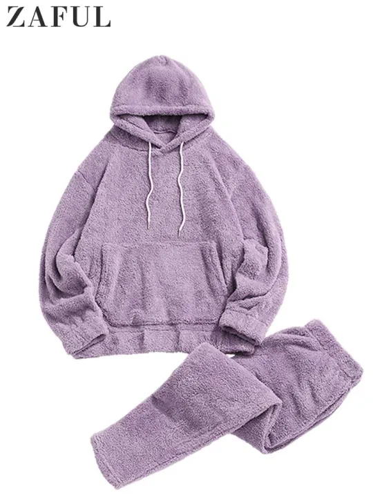 ZAFUL%20Men's%20Hoodie%20Outfit%20Solid%20Fluffy%20Fleece%20Sweatshirts%20with%20Trouser%20Two%20Piece%20Set%20Fall%20Winter%20Streetwear%20Hooded%20Hoodie%20Suits%20-%20Image%207