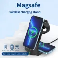 3 In 1 Wireless Charging Station Multiple Devices Wireless Charger Dock With Type C Cable Compatible For IPhone 15 14 13 12 Pro Max Watch 8 7 6 Earphones. 