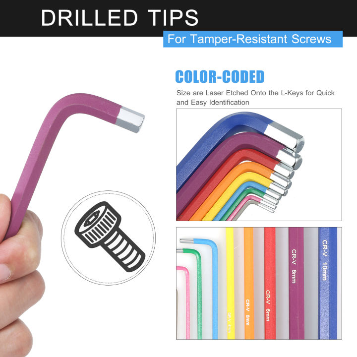 18PCS%20Ball%20End%20Hex%20Key%20Wrench%20Set%20Multicolor%20Long%20Arm%20Metric%20&%20SAE%20Wrenches%20Industrial%20Grade%20Chrome%20Vanadium%20Steel%20Hex%20Key%20Allen%20Wrench%20with%20Holding%20Case%20-%20Image%208