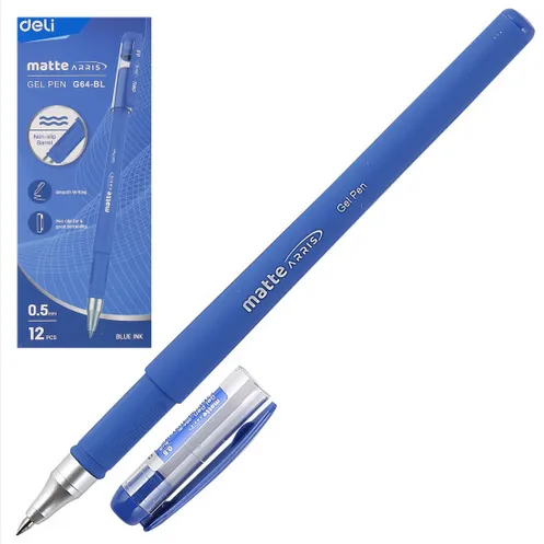 Deli%09EG64-BL%20Gel%20Pen%20Blue%20.%20pack%20of%2012%20pcs%20-%20Image%202