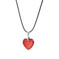 Fashion Simple Red Love Cowhide Rope Necklace French Light Luxury Retro Heart Necklace Women's Personality Jewelry. 