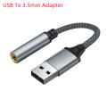 USB To 3.5mm Adapter External Sound Card Earphone Converter For PC Laptop Surface PS5 4 TRRS CTIA OMTP. 