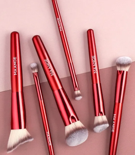 Maange%206pcs%20Professional%20Face%20&%20Eye%20Makeup%20Brush%20Set%20-%20Red%20-%20Image%203