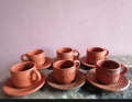 34-Piece Clay Dinner Set Matir Dinnar Set - Clay Cup Plate Clay Mug- Enhance Your Dining Experience With This Traditional And Stylish Set. 