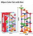 Set DIY Marble Runs Race Toys 3D Track Maze Building Blocks Ball Roll Pipe Building Block DIY Construction Toys for Kids-105pcs with box.