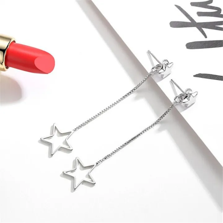 woman%20%20Jewellery%20earrings%20female%20star%20hanging%20in%20the%20long%20paragraph%20earrings%20-%20Image%203