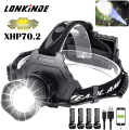 Super Bright LED Rechargeable Headlamps 10000 Lumen XPH70.2 LED Headlight Zoomable 90°Adjustable Head Lamp to Wear for Camping. 