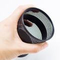 "Black Metal Mesh Round Pen & Pencil Holder - Multifunctional Desk Organizer, Durable, Fireproof, High-Temperature Resistant, Coated Finish, 9.5 x 8.5 cm, Perfect for Office & Student Desks, 1 Piece". 