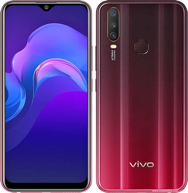 Vivo Y12 red color Smartphone, 3GB/64GB, 5000mAH lithium-ion massive battery