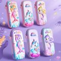 3D three-dimensional mermaid pencil case EVA plastic cartoon cute stationery box student school supplies storage box kids gifts.