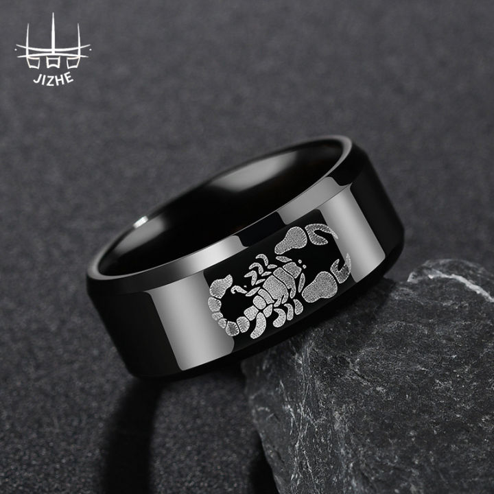 Jewelry%20one%20piece%20hair%20men's%20simple%20black%20polished%20face%20ring%20stainless%20steel%20marked%20scorpion%20ring%20-%20Image%203