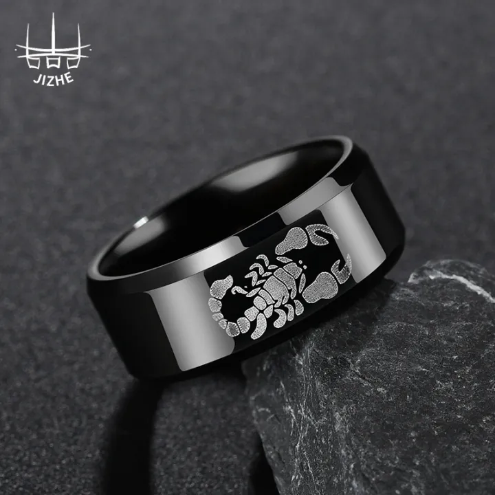 Jewelry%20one%20piece%20hair%20men's%20simple%20black%20polished%20face%20ring%20stainless%20steel%20marked%20scorpion%20ring%20-%20Image%203