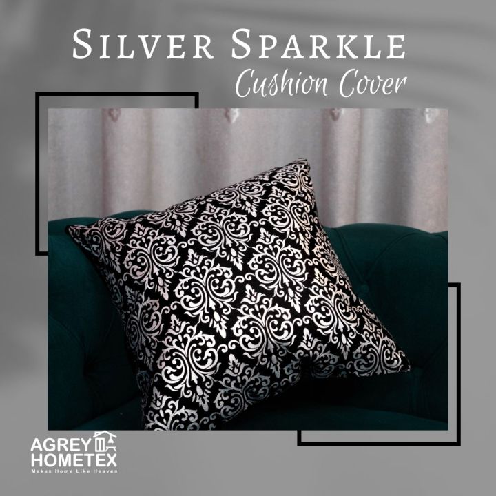 Silver%20Sparkle%20Cushion%20Cover,%20Silver%20&%20Black,%20(14"x14")%20Only%20Cover%20-%20Image%203