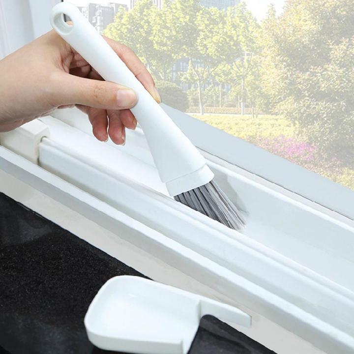 2 In 1 Window Groove Cleaning Brush Windows Slot Door Track Floor Gap Keyboard Brushes Dust Shovel Household Cleaning Tools Kit