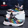 Bobdog Girls' White Shoes2022Autumn New Leather Waterproof Boys' White Sneakers Campus Girls' Shoes. 