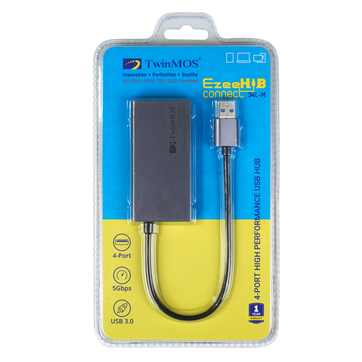 TwinMOS 4 Port USB3.0 Hub –  34L-M