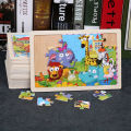New 24 Pieces Wooden Puzzles Kids Cartoon Animal Wood Jigsaw Early Educational Learning Toys for Children GIFT. 