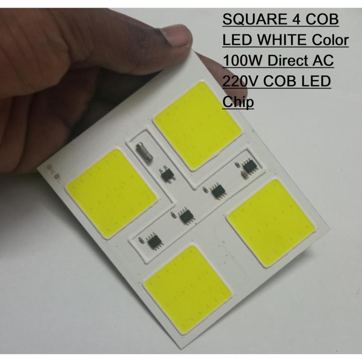 SQUARE 4 COB LED WHITE Color 100W Direct AC 220V 100W Size 102x85mm SMD LED Light Chip Pink COB LED Light 220V COB LED Light 100W COB Light COB LED Chip 220V COB LED Chip 100W Light Bulbs