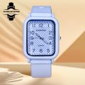 Cart Nick-A22 Fashion Rectangle Simple Women Quartz Watch Sports Silicone Strap Ladies Clock.