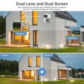 4K 8MP PTZ WiFi Camera Dual Lens Dual-screen 8X Zoom Auto Tracking Outdoor Video Cam Security Protection Waterproof Surveillance.
