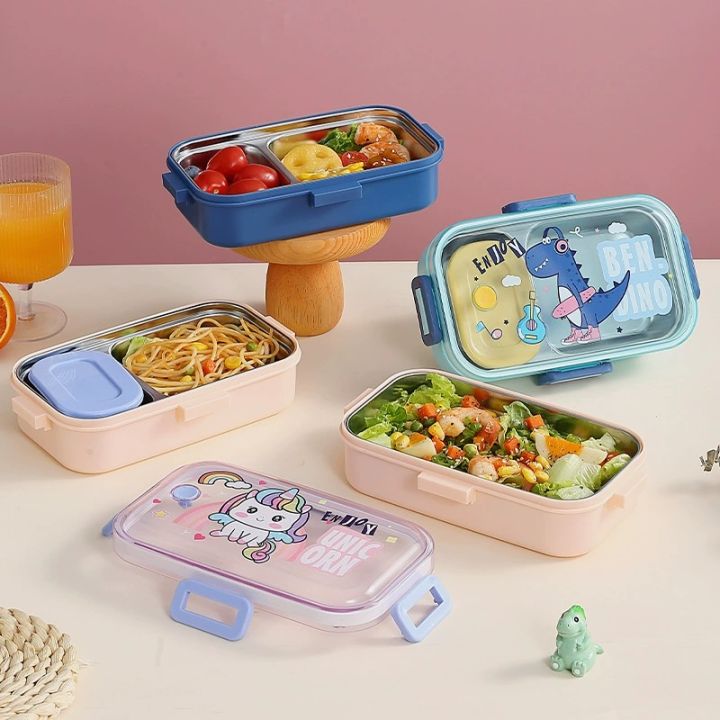 cartoon%20stainless%20steel%20compartment%20lunch%20box%20with%20bowl%20children's%20student%20lunch%20box%20outdoor%20picnic%20sealed%20lunch%20box%20-%20Image%202