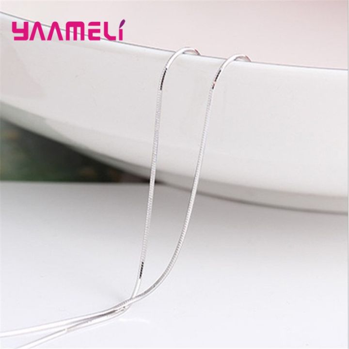 Big%20Promotion%20100%25%20Authentic%20925%20Sterling%20Silver%20Color%20Chain%20Necklace%20with%20Lobster%20Clasps%20Men%20Women%20Pendant%201.2/3/4mm%2016-30%20Inch%20-%20Image%204