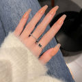 2PCS Shiny Crystal Butterfly Zircon Rings For Women Girls Korean Style Minimalist Wedding Finger Ring Silver Color Ring Jewelry Mzea. 