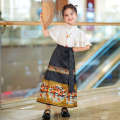Ma Mian Skirt Girl's Sports Games Hanfu, Traditional Culture, Chinese Recitation, Chorus Performance Clothing Set, Ancient Style Tang Costume.