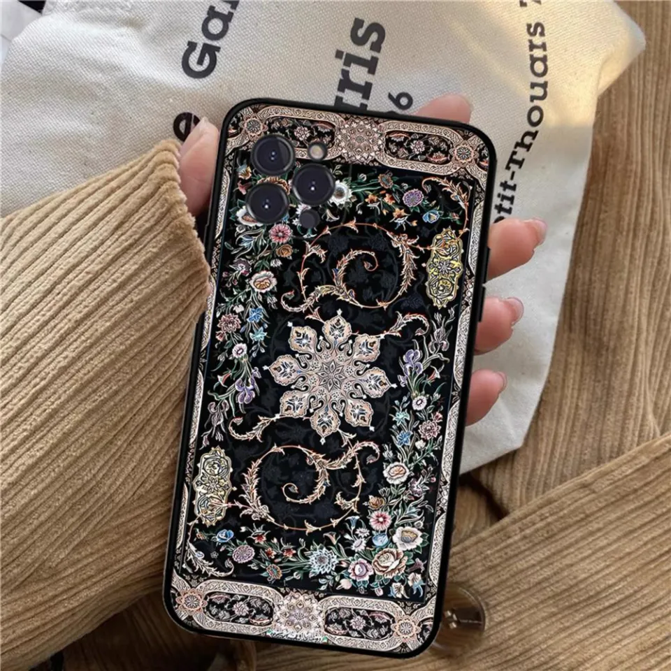 Persian Carpet Floral Art Phone Case For iPhone 15 14 11 12