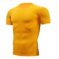 Quick Dry Running Men's Compression T-shirt Breathable Football Suit Fitness Tight Sportswear Riding Short Sleeve Shirt Workout.