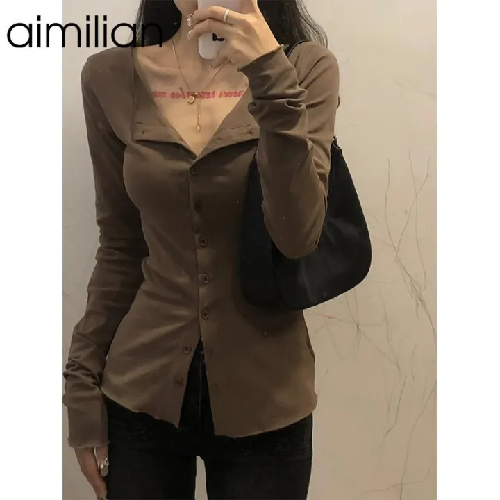 aimilianPure%20Hot%20Girl%20Long-Sleeved%20Sun%20Protection%20Shirt%20Women's%20Spring%20and%20Autumn%20Design%20Sense%20Niche%20Slim%20Fit%20Slimming%20Cardigan%20Top%20-%20Image%205