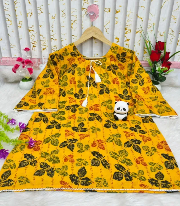 Cotton%201%20Piece%20Kurti%20Kameez%20Dress%20for%20Women%20Trendy%20Stylish%20Comfortable%20Daily%20Wear%20Fabric%20-%20Image%208