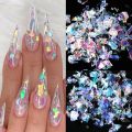 Irregular Glass Paper Nails Glitter Nail Flakes Slices Sparkly Sequins Paillette Tips 3D Nail Art Decoration DIY Manicure. 