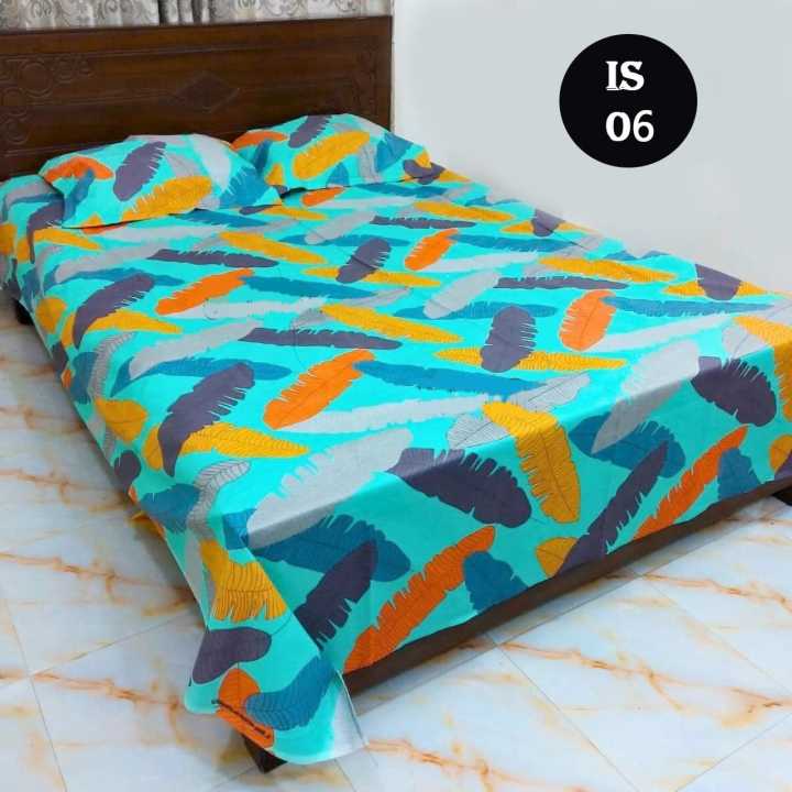 double%20King%20Size%20Bed%20Sheet%20Set%20with%20Pillow%20Cover%20Chador%20set%207.5%C3%978.25%20feet%20Full%20Cotton%20Fabric%20-%20Image%204