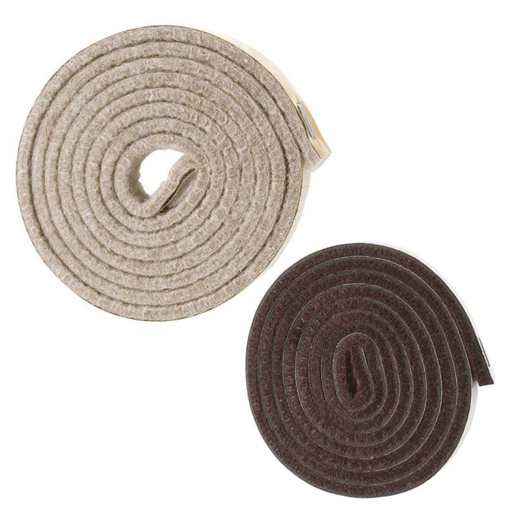 Self-Stick Felt Strip Roll for Surfaces (1/2 inch x 60 inch), Brown