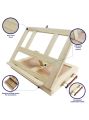 Papertree Table Top Easel with Drawer – Wooden Desktop Painting Easel for Art, Sketching & Display. 