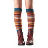 Women Striped Knitted Leg Warmers Winter Footless Knee High Fashion Boot Socks. 