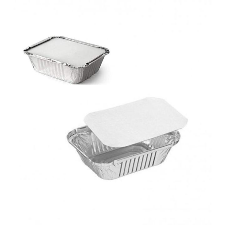 Aluminium Foil Box with Lid - (250ml) - 10pcs