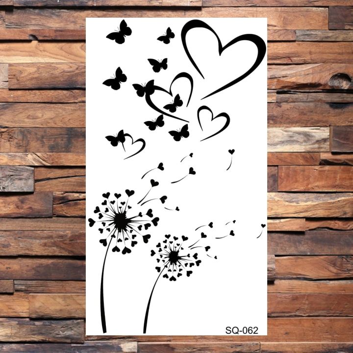 Letter%20Flower%20Temporary%20Tattoos%20For%20Women%20Adults%20Realistic%20Butterfly%20Dandelion%20Tree%20Life%20Tattoo%20Sticker%20Body%20Tatoos%20Flower%20-%20Image%207