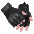 Motorcycle Military Grade Half Finger Army Green/Black - Hand Gloves For Bike. 