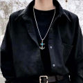 Stylish Stainless Steel Anchor Necklace for Men Durable and Modern Chain Pendant Design. 