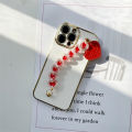 Hontinga for Infinix Note 11 Pro / Note 11S Back Cover With Red Love Heart Bracelet Case Luxury 6D Plating Soft Silicone Phone Cases.