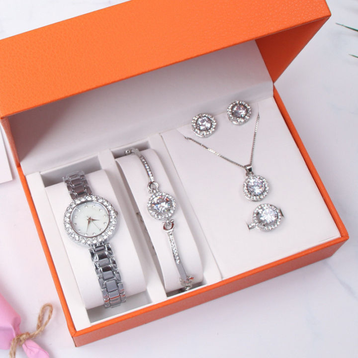 New Fashion Women's Watch Set with 5pcs Luxury Diamond Quartz Watches - Trendy and Exclusive