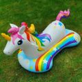 Inflatable Unicorn Pool Float Ride On Pool Floats Rideable Summer Swim Party Toys Swimming Pool Party Lounge Raft for Kids Gifts.