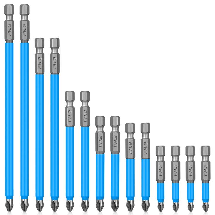 14 Pcs Magnetic Anti Screwdriver Bits Set Impact Driver Bit Set 1/4 Inch Hex Drill Bit Set