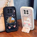 Case for realme 13 14 15 pro plus 5g 13 pro 5g phone casing back cover Softcase Silicone shockproof Cover new design aesthetic cute cat with makeup mirror holder for girls JTMMZJ9.