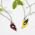 Movie Deadpool and Wolverine Best Friends Necklace Set Split Heart Matching Pendant Necklace for Women Men Cosplay Jewelry Gift. 