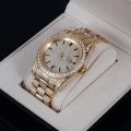 Diamond-encrusted Ladies Quartz Watches Steel Bracelet Personality Fashion Wristwatch Women's Jewelry Watch.