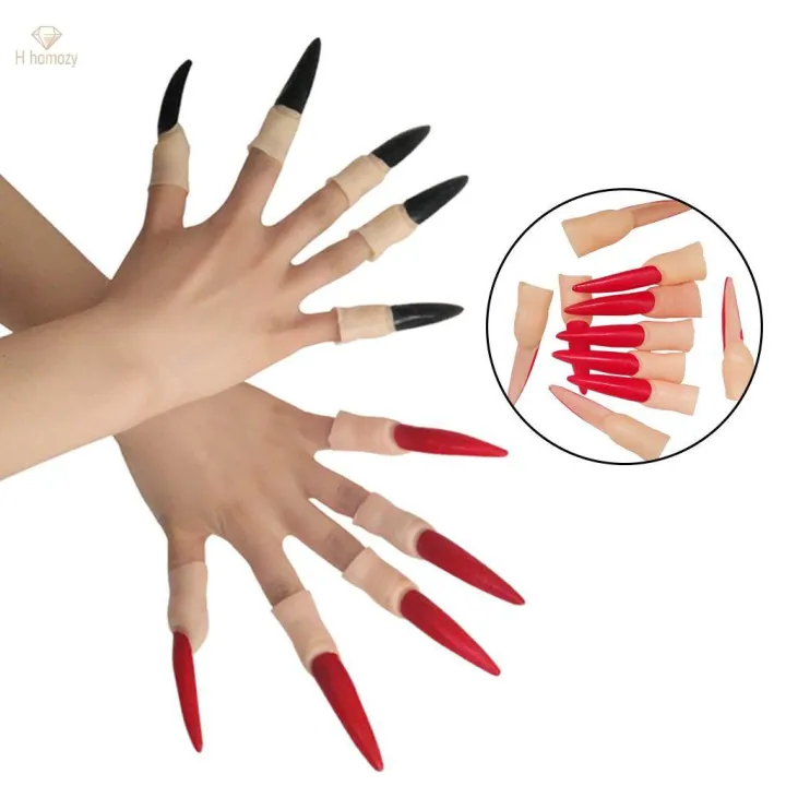 10pcs%20False%20Nails%20Cosplay%20Party%20Supplies%20Scary%20Makeup%20Accessories%20Red%20-%20Image%202