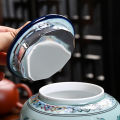 Enamel General Jar Painted Flowers Moisture-proof Sealed Tea Jar Art Crafts Ornaments Sundries Storage Box Home Decoration Gifts Amour zii.